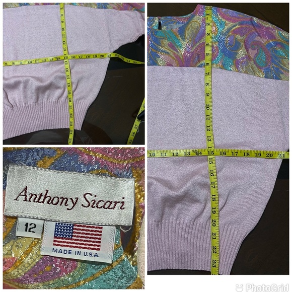 Retro 80s Pink Sweater Vintage Pullover Anthony Sicari Size 12 - Picture 2 of 9